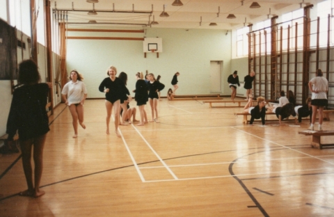 Gymnastics in the school gym